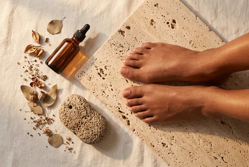 Spa Flat Lay with Bare Feet