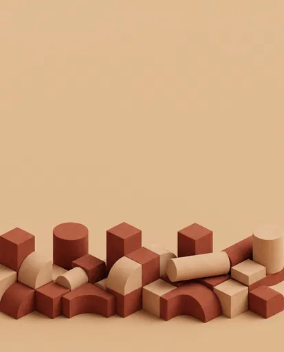Minimalist Terracotta and Sand 3D Blocks