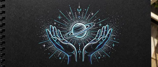 Gel Pen Drawing of Hands Holding Planet