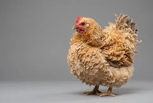 Buff Frizzle Hen Studio Portrait