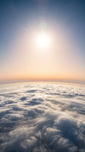 Aerial View Above Clouds at Golden Hour