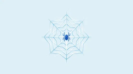 Geometric Blue Spider on Icy Web Illustration
