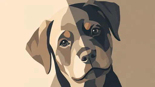 Modern Flat Vector Rottweiler Puppy Portrait