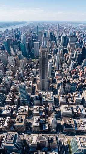 Aerial View of Midtown Manhattan Skyline