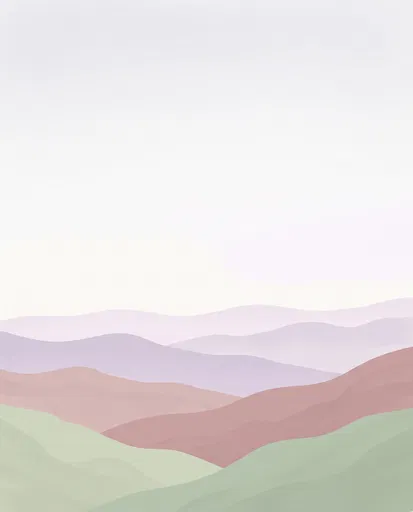 Minimalist Pastel Mountain Layers Illustration