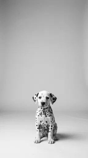 Black and White Dalmatian Puppy Studio Portrait