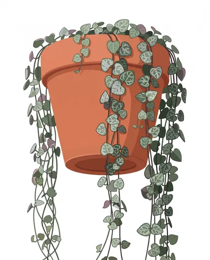 String of Hearts Plant Illustration