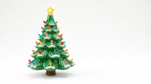Retro Ceramic Christmas Tree on White