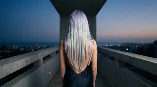 Woman With Pastel Hair At Twilight