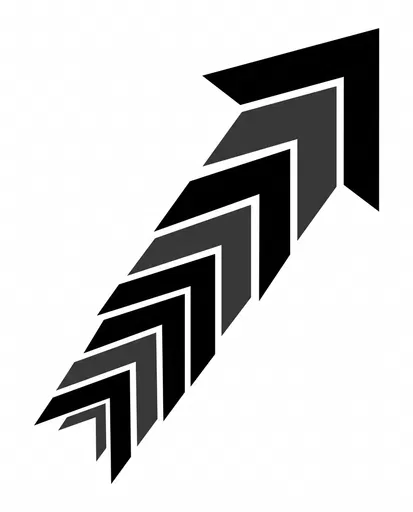Upward Monochrome Chevron Arrow Symbol
