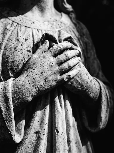 Weathered Limestone Statue Hands