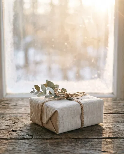 Rustic Linen Gift Box by Frosty Window