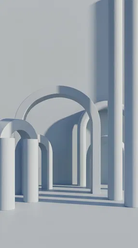 Minimalist Grey Blue Architectural Arches Background
