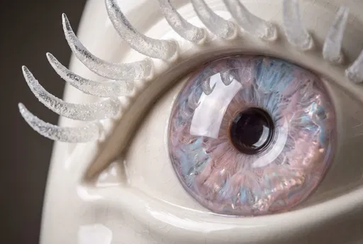Surreal Porcelain Eye Sculpture Macro