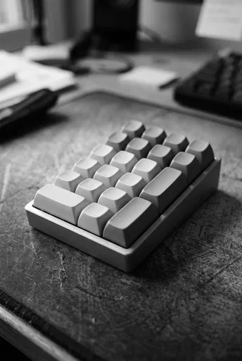 Blank Mechanical Keypad on Worn Blotter