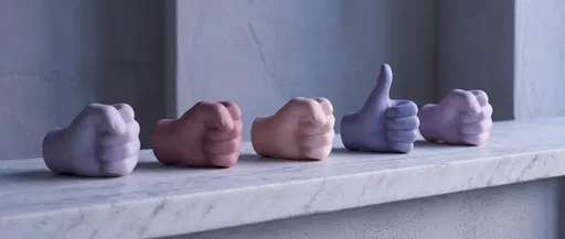 Pastel Ceramic Hands With One Thumbs Up