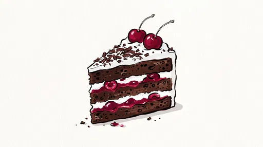 Black Forest Cake Slice Illustration