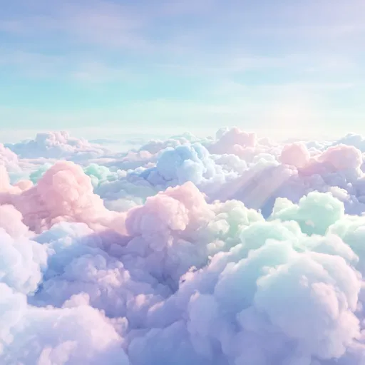 Dreamy Pastel Cloudscape Under Gradient Sky