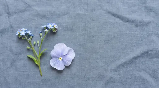 Blue Flowers on Slate Linen