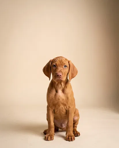 Hungarian Vizsla Puppy Studio Portrait