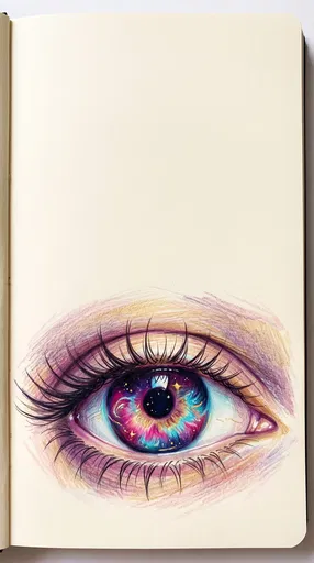 Vibrant Mystical Eye Sketchbook Drawing