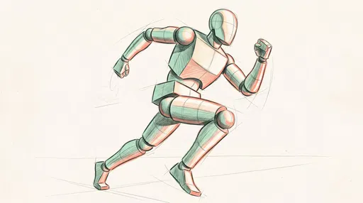 Colored Pencil Sketch of Running Mannequin