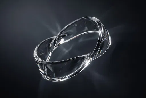 Clear Crystal Twisted Mobius Ribbon