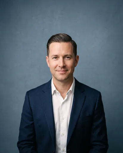 Studio Portrait of Businessman with Side Part