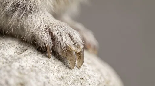 Macro Close-Up of Lemming Winter Claws