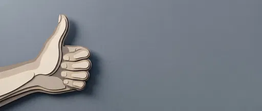 Layered Paper Cut Thumbs Up Gesture