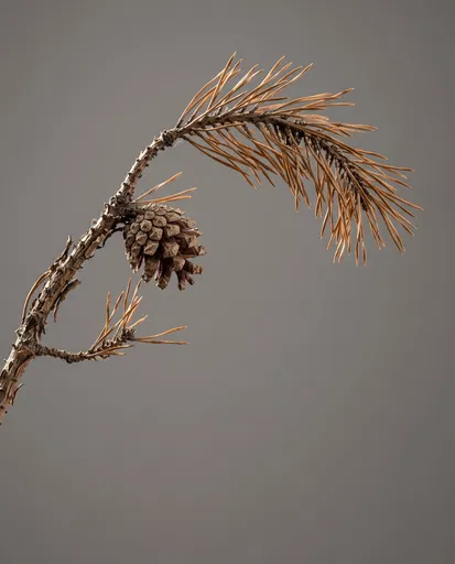 Dried Scots Pine Branch with Cone