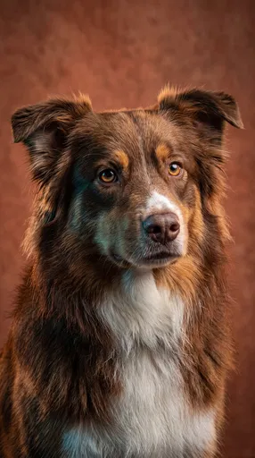 Studio Portrait of Red Australian Shepherd