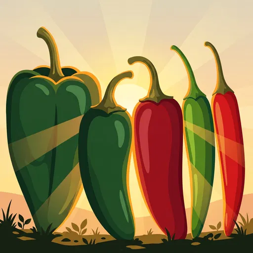 Vector Illustration of Fresh Chili Peppers
