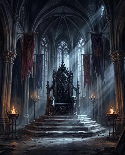 Dark Gothic Throne Room Illustration