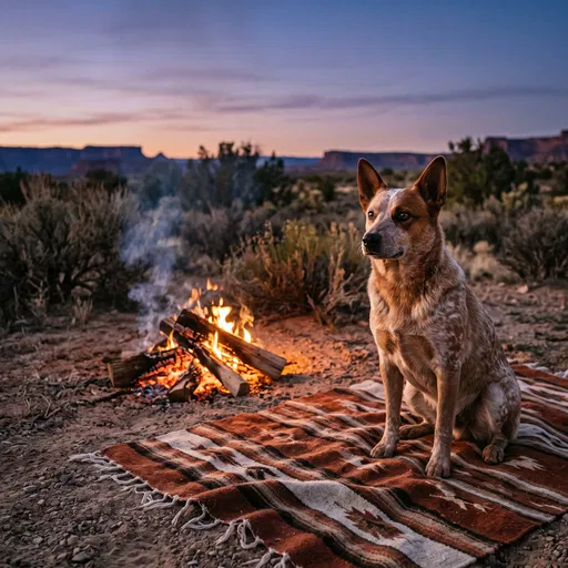 Red Heeler Dog by Desert Campfire