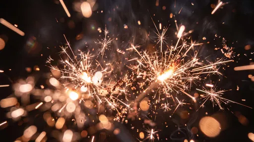 Macro Rose Gold Sparkler Explosion