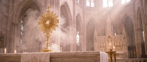 Golden Monstrance on Cathedral Altar