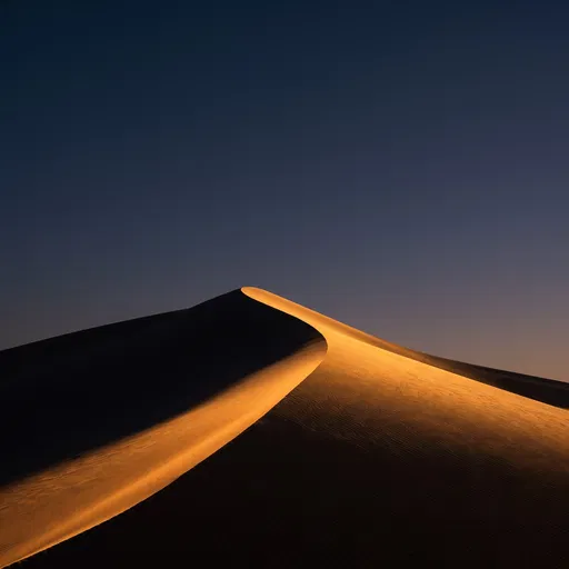 Minimalist Golden Sand Dune at Sunset