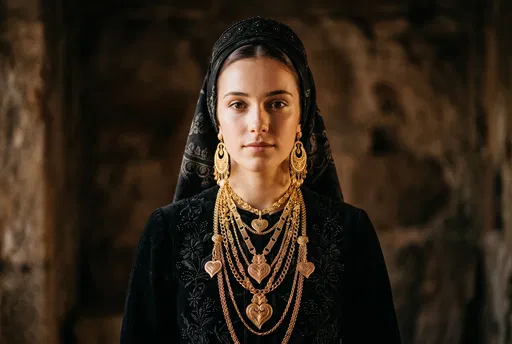 Portuguese Woman in Traditional Minho Attire