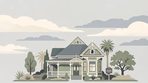 Victorian Heritage House Flat Illustration