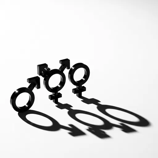 Glossy Black Gender Symbols With Shadows