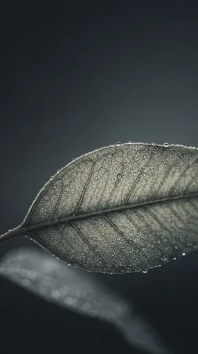 Moody Macro Leaf with Morning Dew