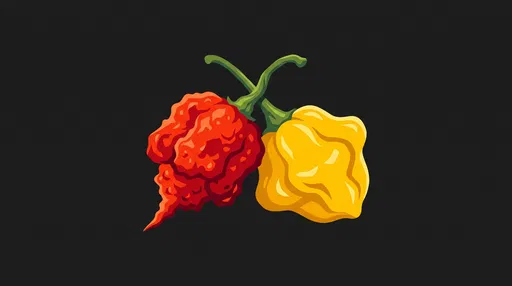 Red and Yellow Hot Peppers Illustration
