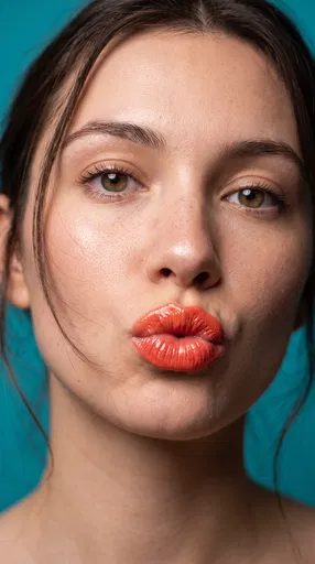 Close-Up Portrait of Woman Pouting