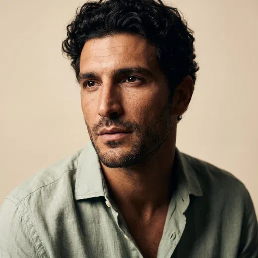 Studio Portrait of Mediterranean Man