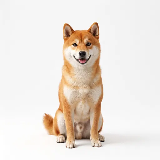 Happy Red Shiba Inu on White