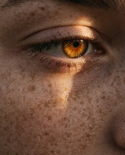 Sunlit Honey Eye and Freckled Cheek