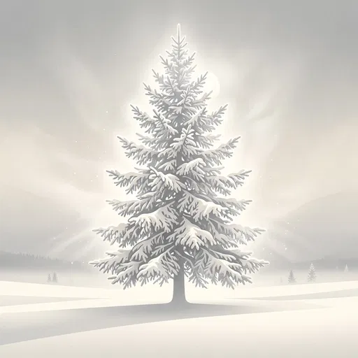 Minimalist Frosted Pine Tree Illustration
