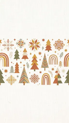 Boho Scandinavian Holiday Pattern on Linen