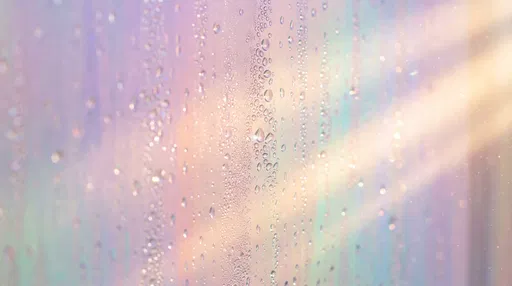 Pastel Glass With Glowing Condensation Droplets